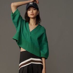 Maeve green V-Neck Sweater